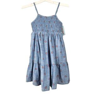 Cat & Jack Girls Blue Star Print Patriotic Sundress M (7/8) Sleeveless Party